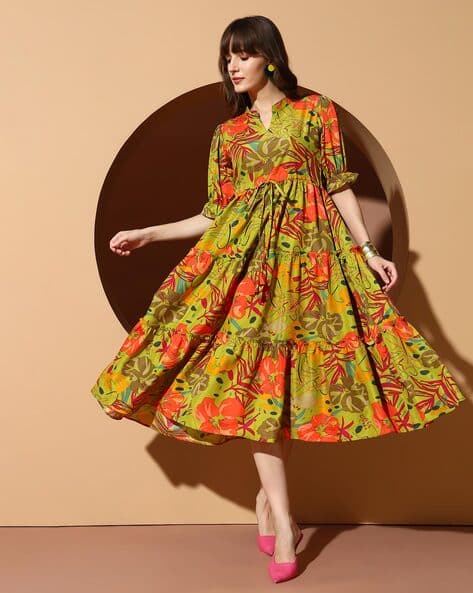 ZWERLON X AG Women Floral Print A-Line Dress