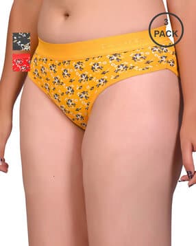 fiveflag Pack of 3 Full Coverage Mid Rise Printed Panty -picture-10