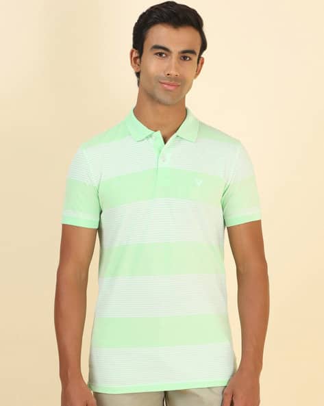 ALLEN SOLLY Men Striped Regular Fit Polo T-Shirt