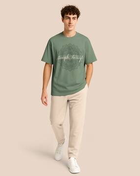 bullmer Men Graphic Print Oversized Fit Round-Neck T-Shirt-picture-19