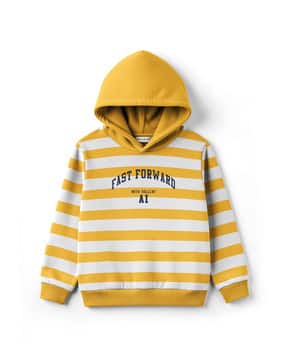 Boys Striped Regular Fit Hoodie-image-20