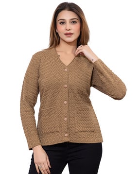 leia Women V-Neck Button-Down Cardigan-picture-11