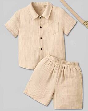 fastdeal x ag Boys Patch Pocket Shirt & Shorts Set-picture-32