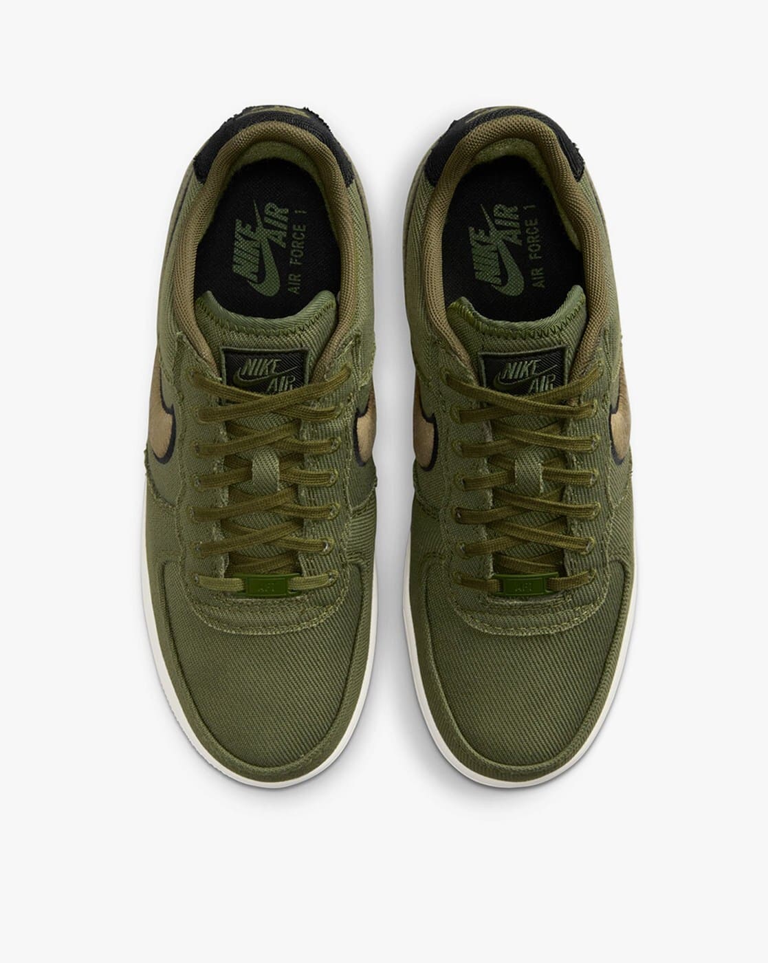 Buy NIKE Air Force Low Canvas Lace-Up Sneakers Green Color Men