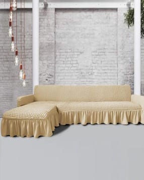 L Shape Elastic Stretchable Bubble Sofa Cover-image-40
