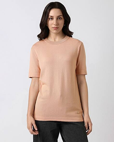 VAN HEUSEN Women Regular Fit Round-Neck T-Shirt