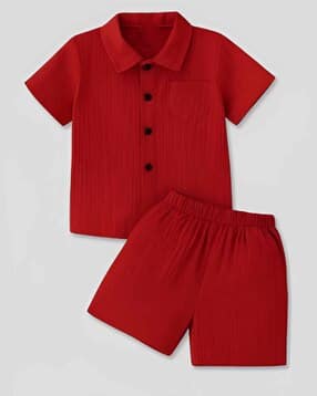 fastdeal x ag Boys Patch Pocket Shirt & Shorts Set-picture-45