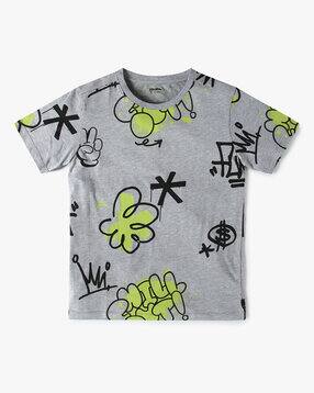 yousta Boys Printed Regular Fit Crew-Neck T-Shirt-picture-39
