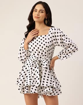 fyre rose Women Polka-Dot Print Playsuit with Tie-Up Front-picture-22