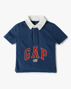 Graphic Printed Relaxed Fit Short Sleeves Polo T-Shirt