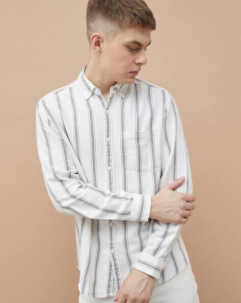 Fame forever by lifestyle Men Stripes Regular Fit Shirt