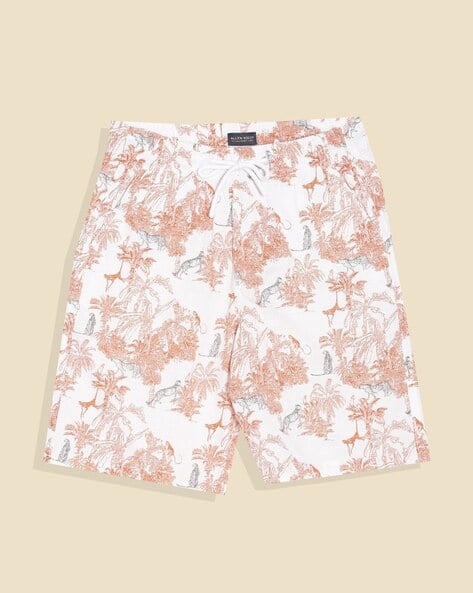 ALLEN SOLLY Boys Mid-Rise Shorts with Drawstring Waist