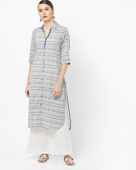 Floral Printed Long Kurta with Shirt Collar, Size: S & XL at Rs 500/piece  in Delhi