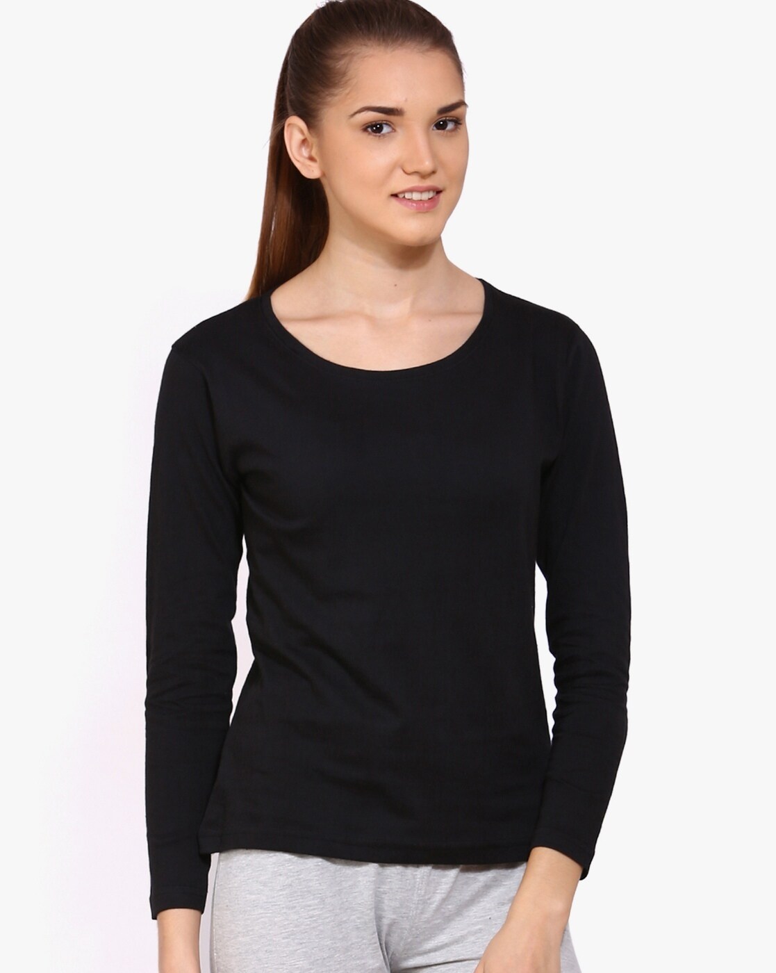 Buy Black Tshirts for Women by Ap'pulse Online