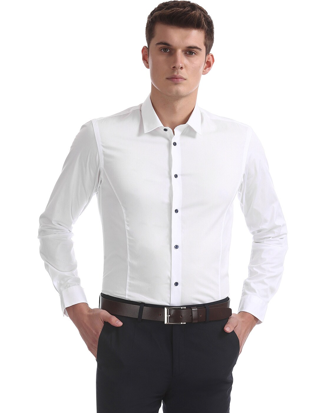 skinny fit white shirt