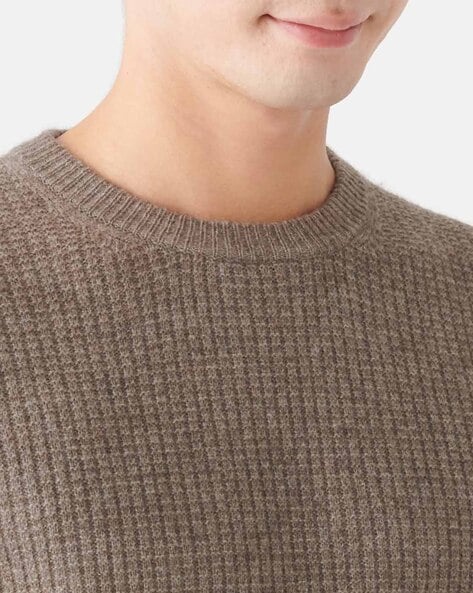 100% Organic Cotton Waffle Pullover Sustainable Waffle Men's Sweater Eco  Friendly Waffle Knit Mens Jumper - China Sweater and Knit Crewneck price