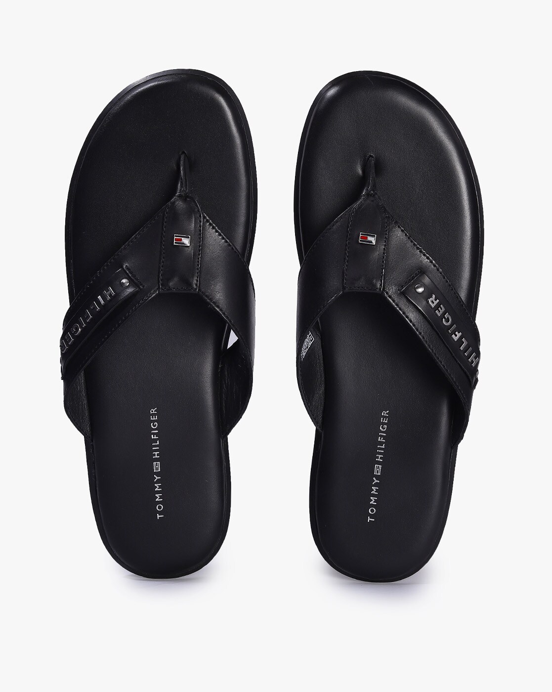 tommy hilfiger black flip flops