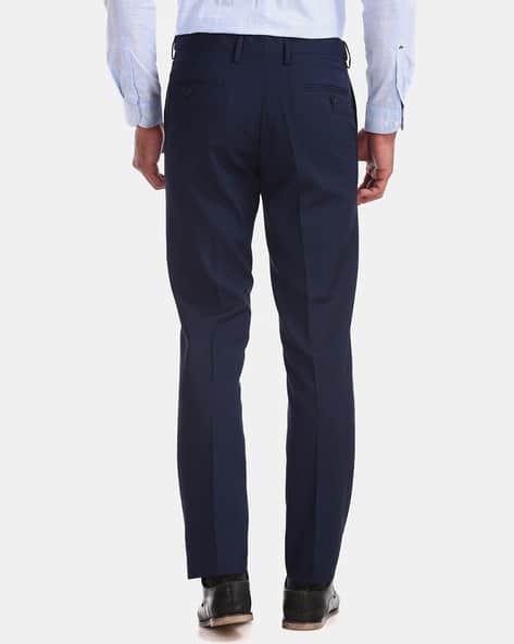 Mid-Rise Tapered Fit Flat-Front Trousers (Image - 3)