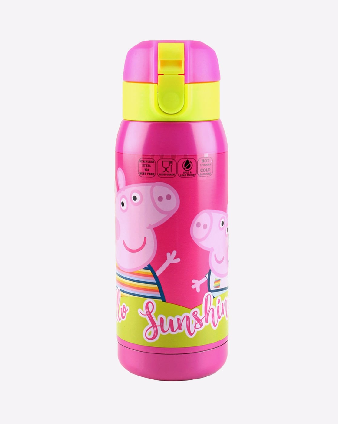 Thermos Funtainer Peppa Pig 12 oz bottle Pink, Blue, Silver, Multi-Color NEW