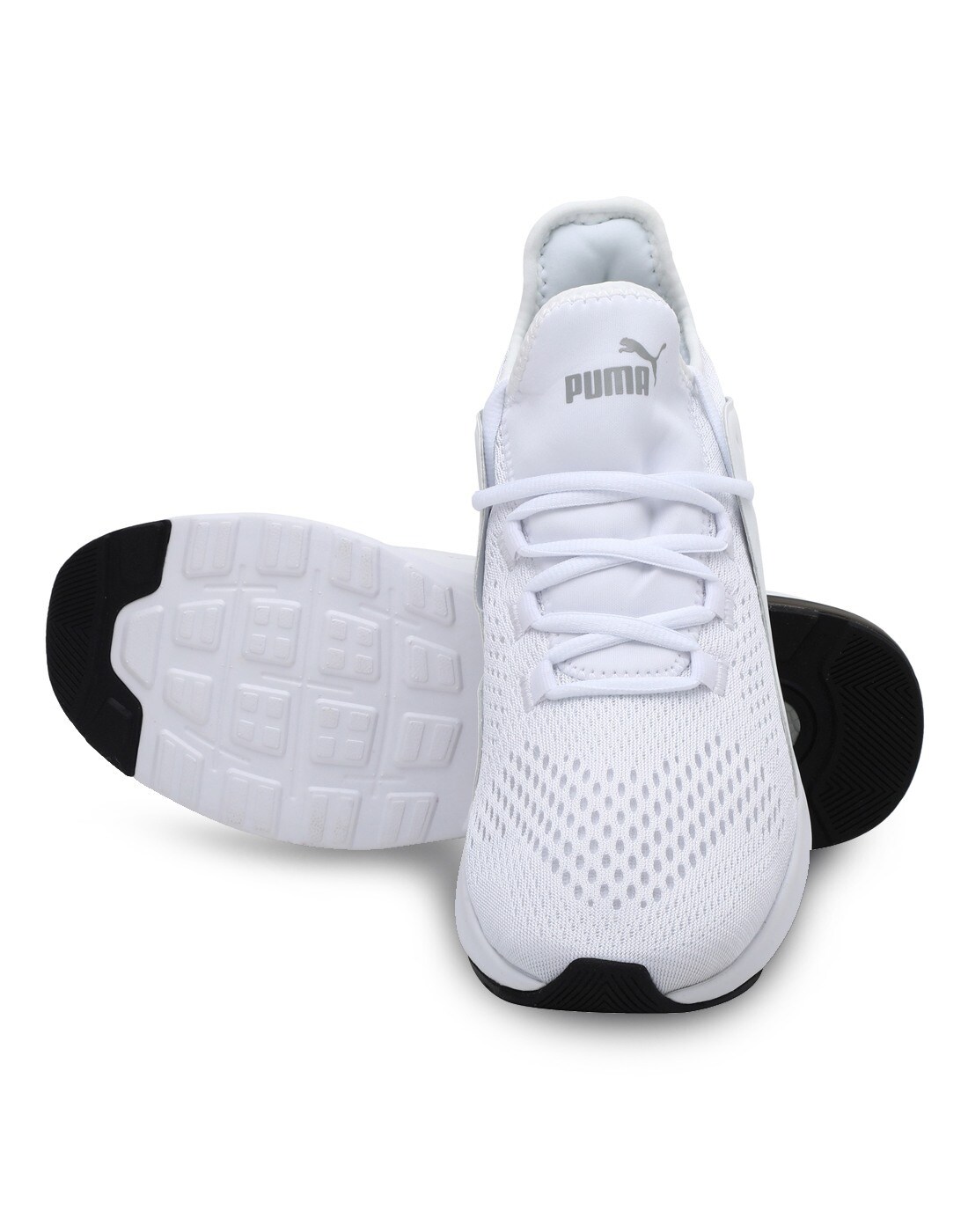 puma lace up casual shoes white