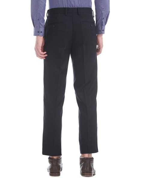 Buy Men Grey Slim Fit Solid Casual Trousers Online - 763425 | Allen Solly