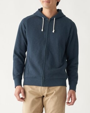 navy blue zip up sweatshirt