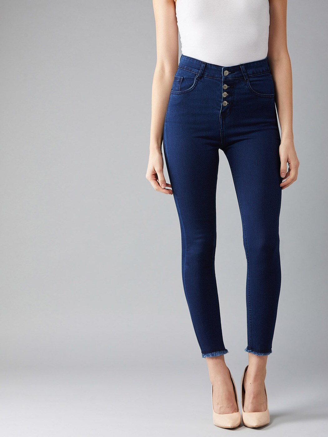 ripped navy blue jeans