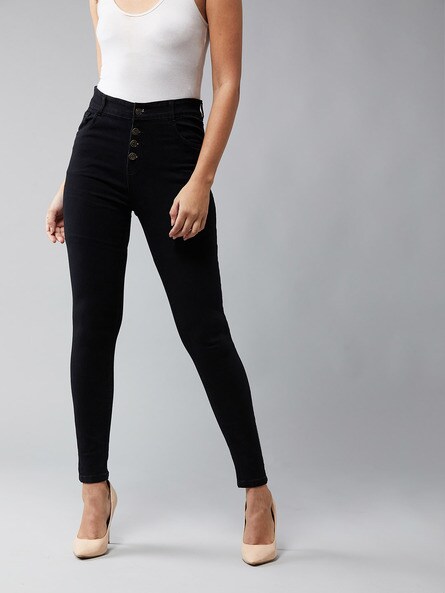 ladies black slim jeans