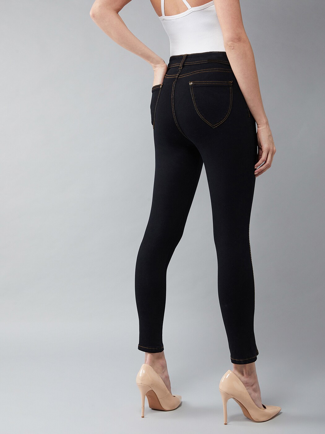 black jeans with slits
