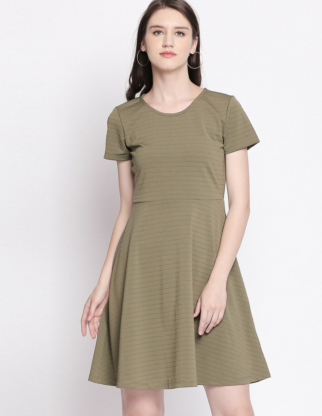 olive green skater dress