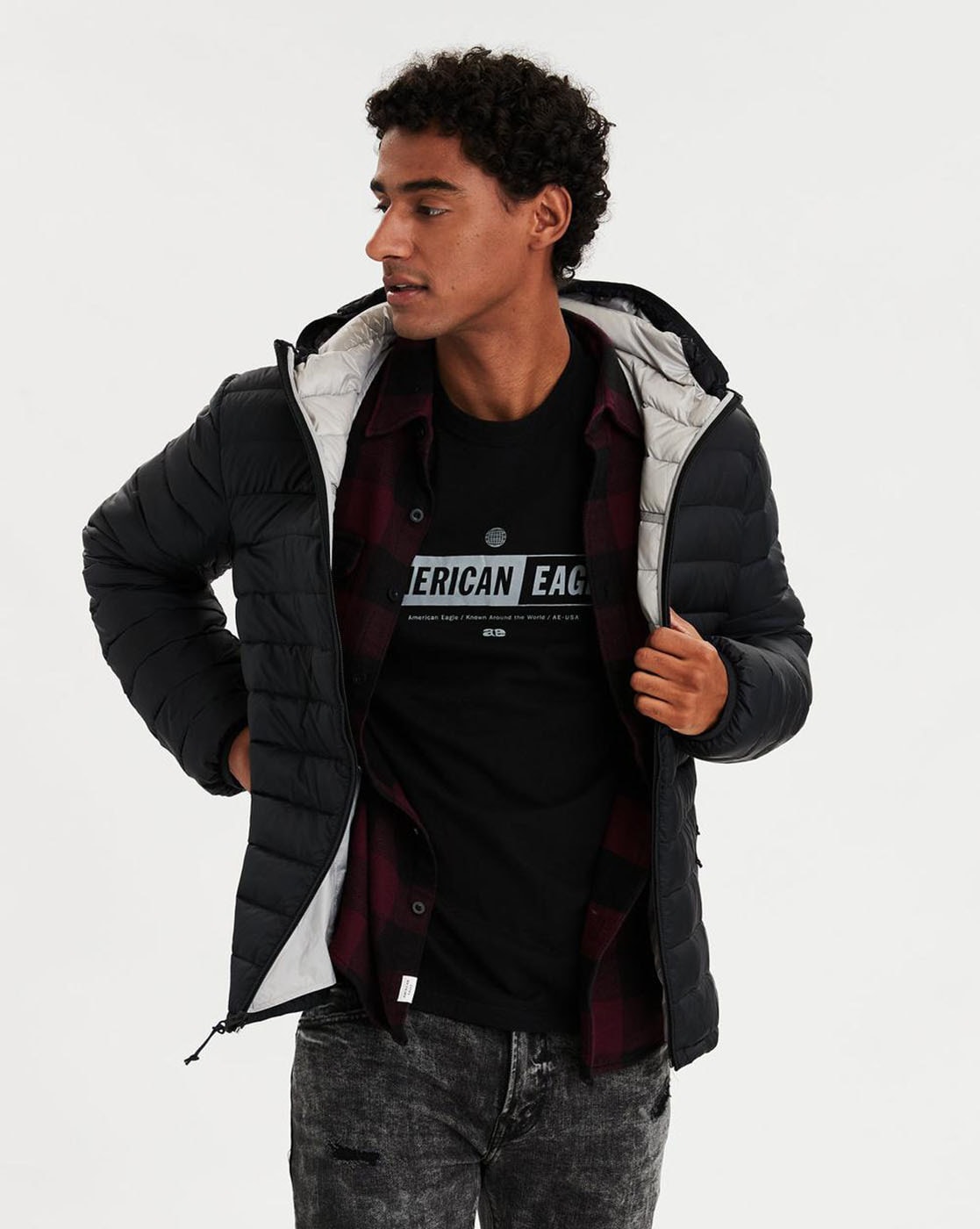 American eagle 2024 mens puffer jacket