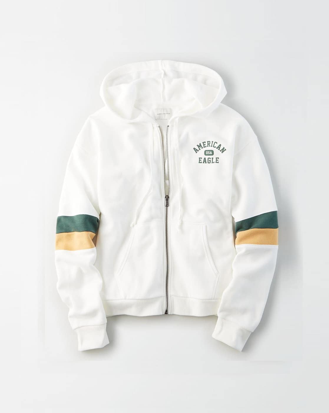 white sweatshirt jacket