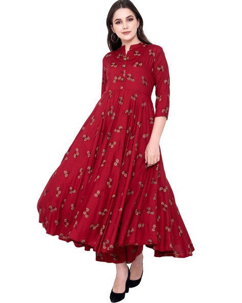 Block Print Flared Kurta