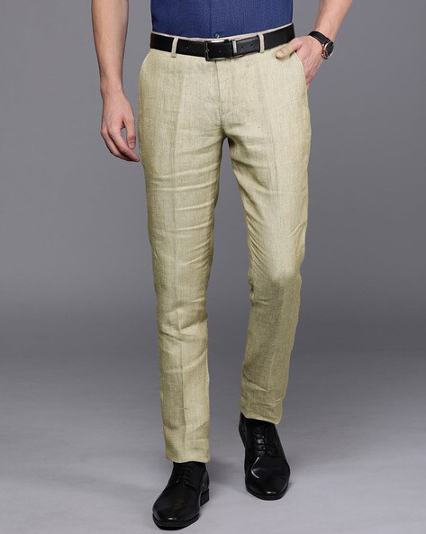 Buy Fernwood Linen Pants  Casual Green Dobby Pants for Men Online  Andamen