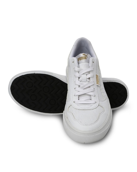 puma white lace shoes