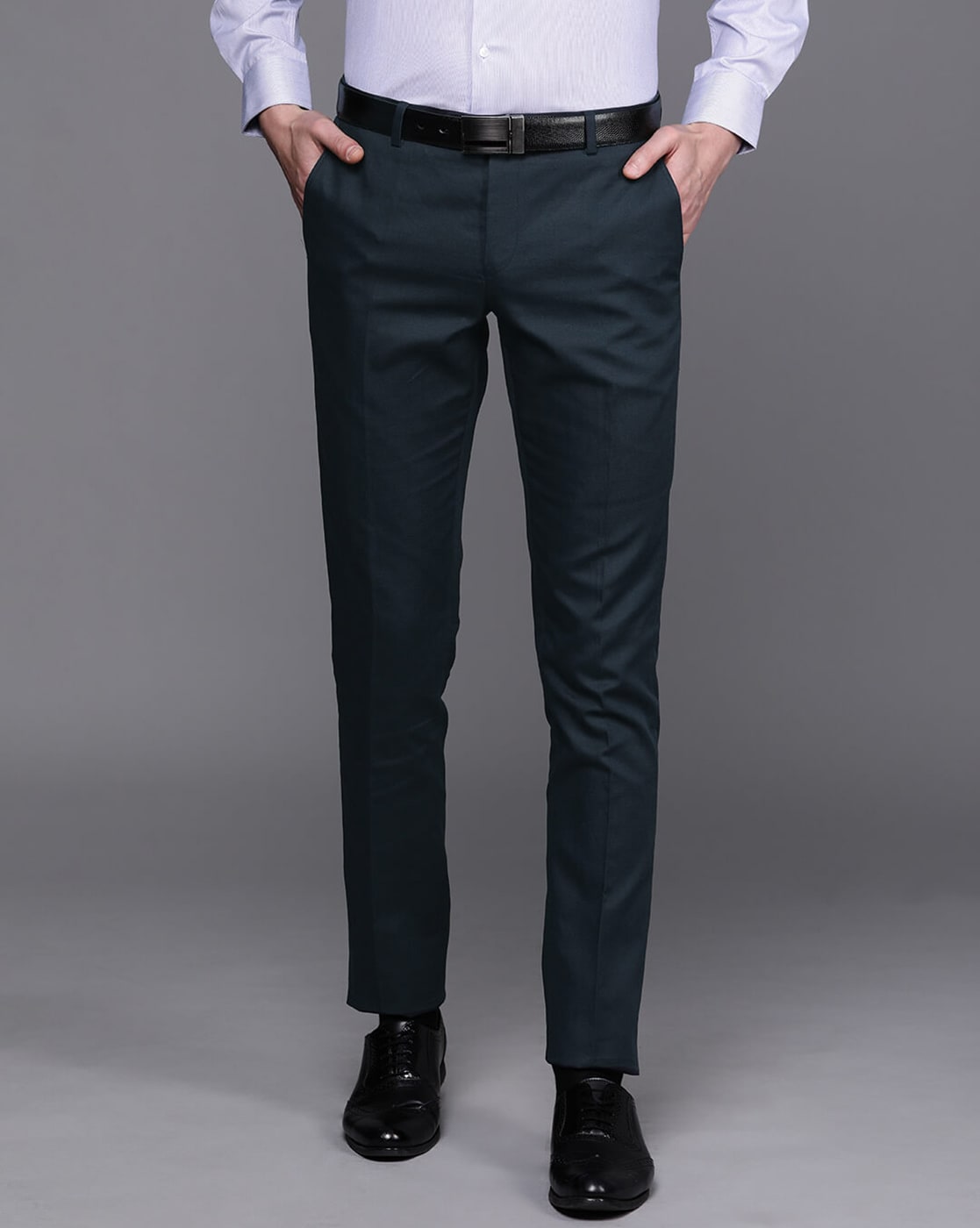 Buy Black Trousers & Pants for Men by BLEU VELVET Online | Ajio.com