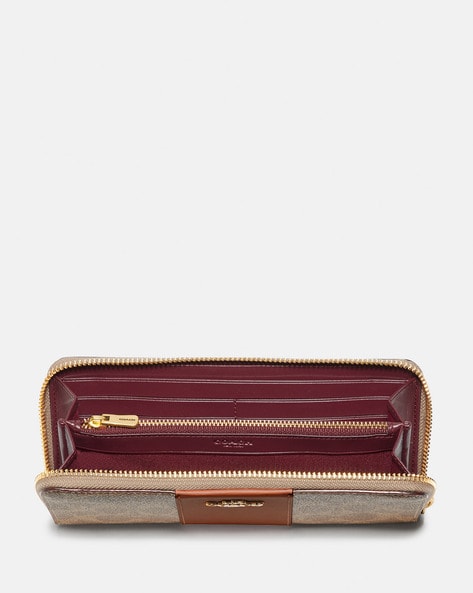 Coach Accordion Zip Wallet In Colorblock buy Signature Canvas