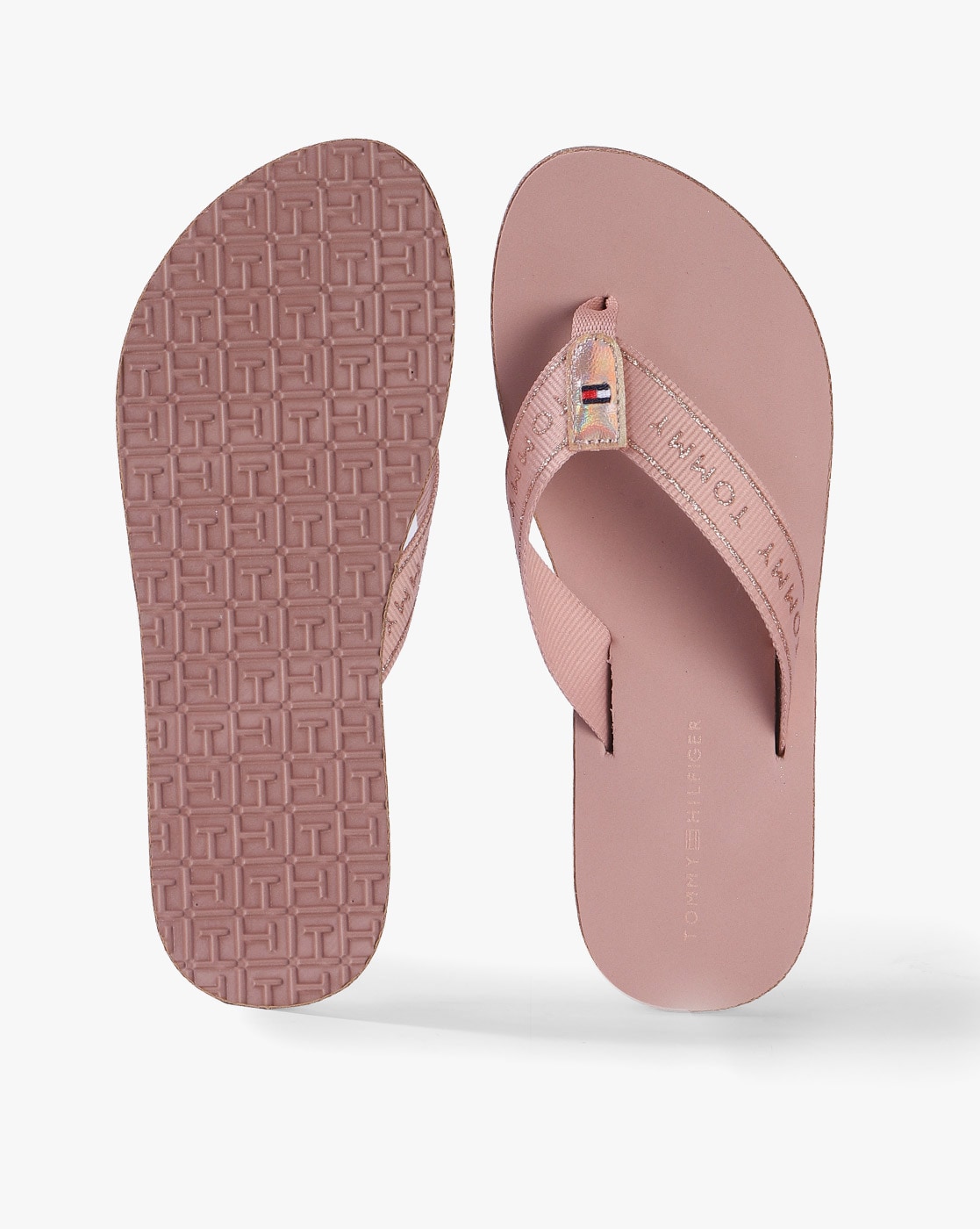 Tommy hilfiger rose 2025 gold flip flops