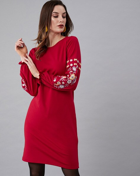 ajio red dress