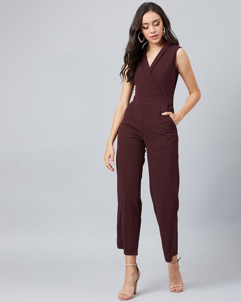 formal burgundy jumpsuit