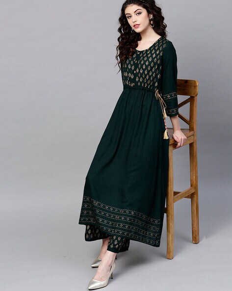 Printed A-line Kurta Set