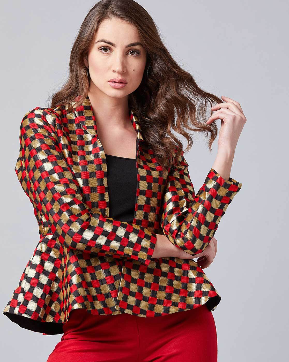 ethnic peplum jacket