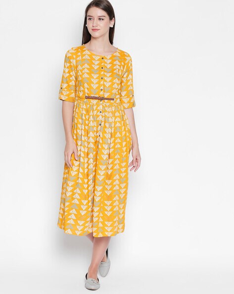 pantaloons yellow dress