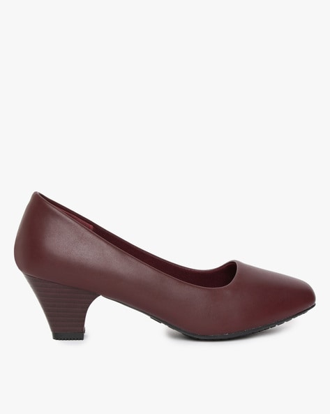 Burgundy discount chunky heels