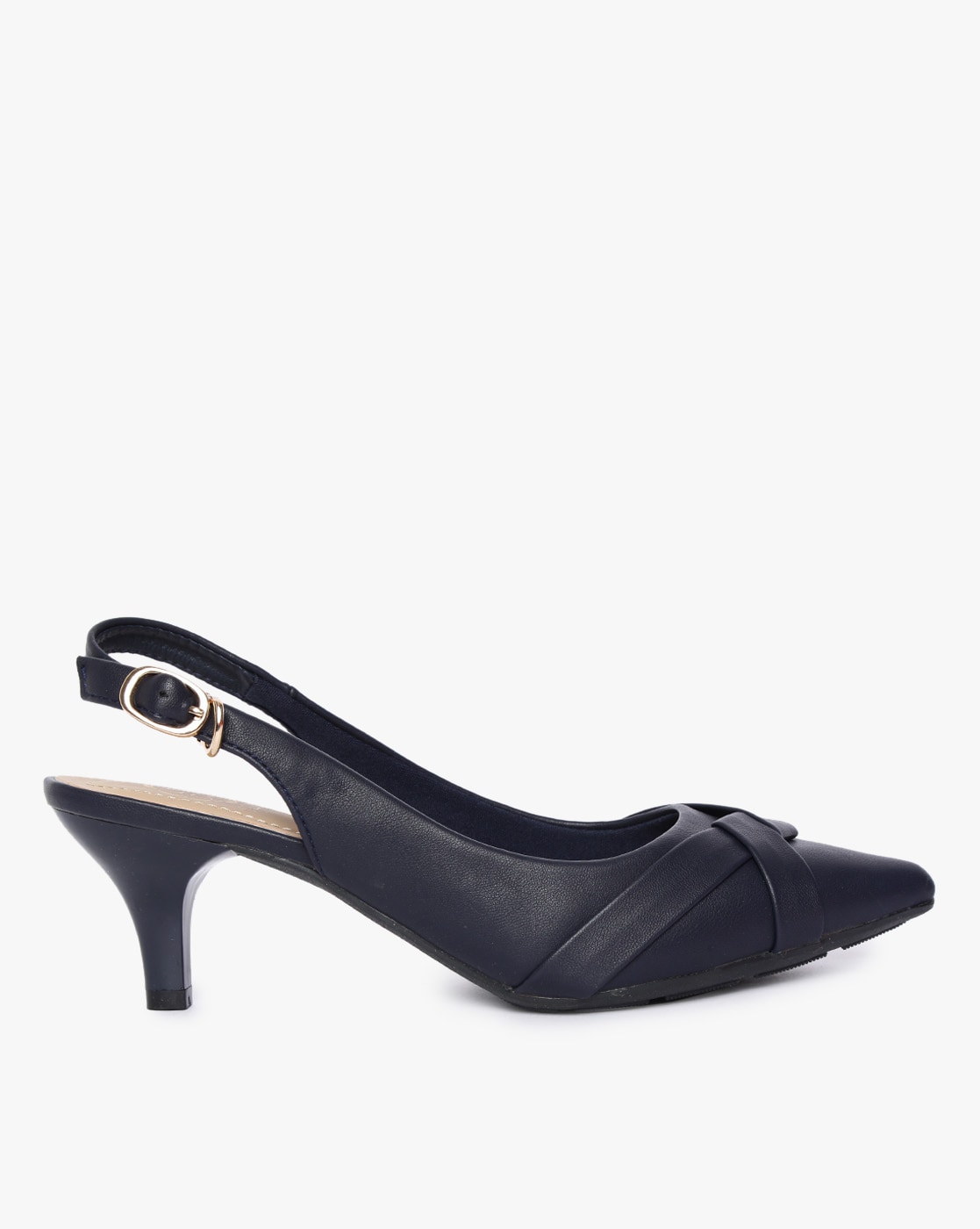 womens navy blue kitten heel shoes