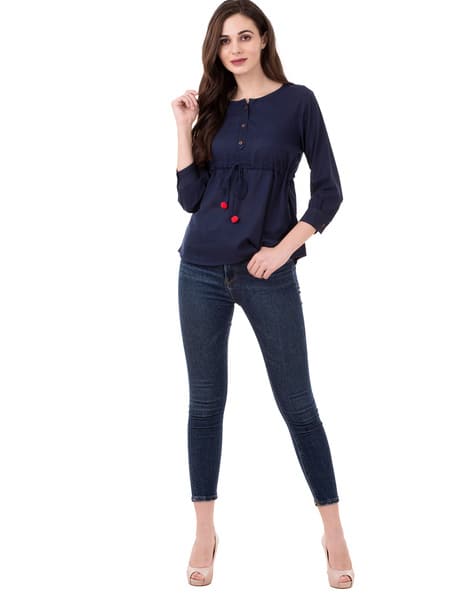 Slim Fit Top with Tie-Up (Image - 3)
