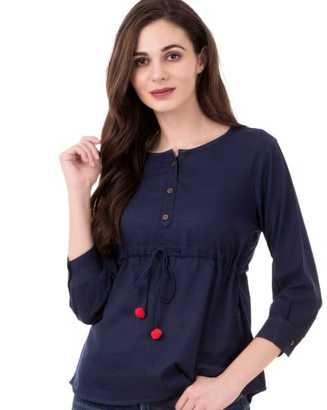 Slim Fit Top with Tie-Up (Image - 1)
