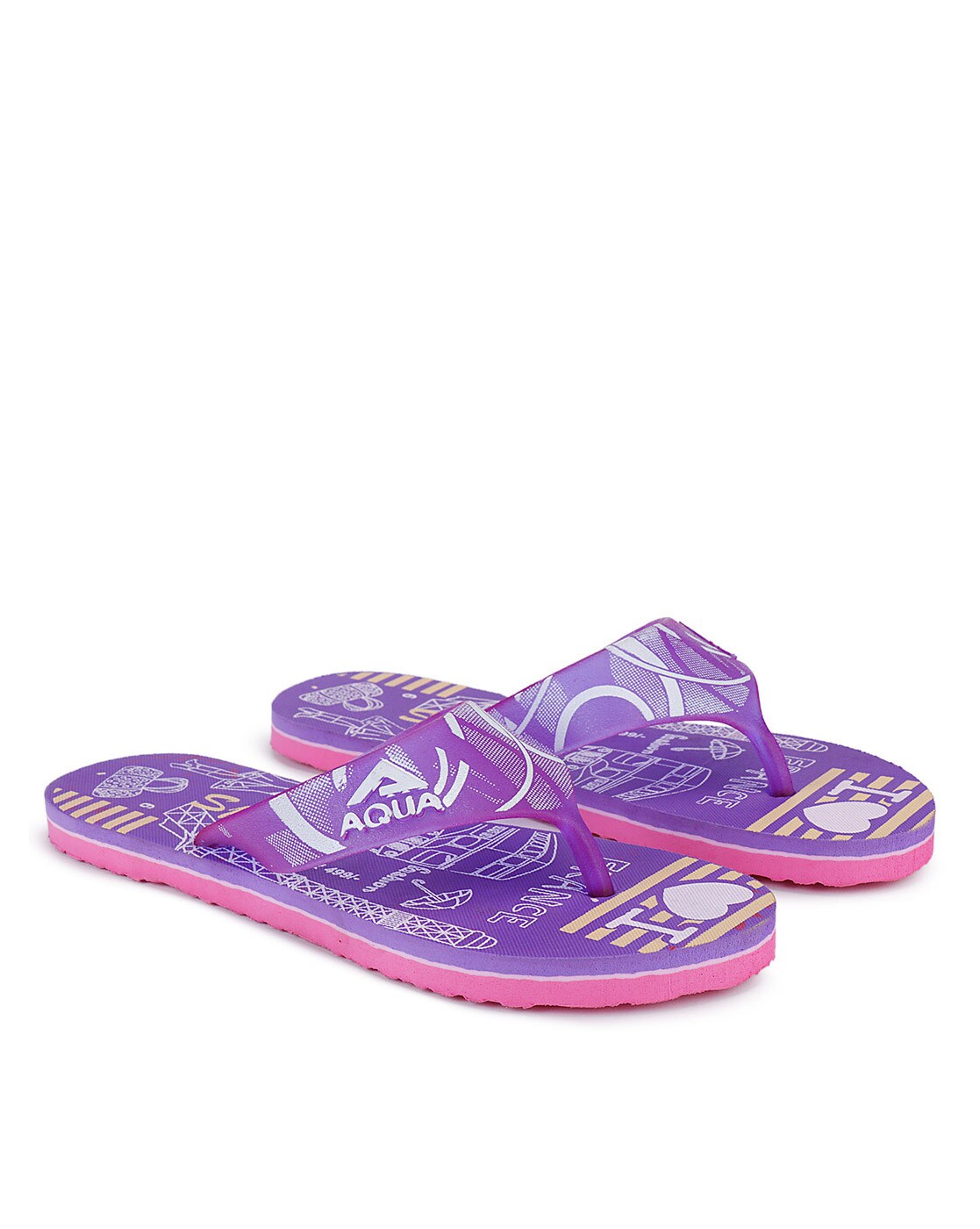 womens purple flip flops