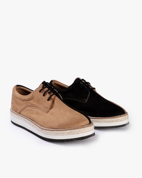 Women Colourblock Lace-Up Black Casual Shoes