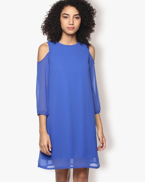 Buy Wine Modal V Neck Wrap Cold Shoulder Dress For Women by Shruti S Online  at Aza Fashions.